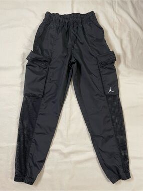Jordan Black Cargo Track Pants with Mesh Panels